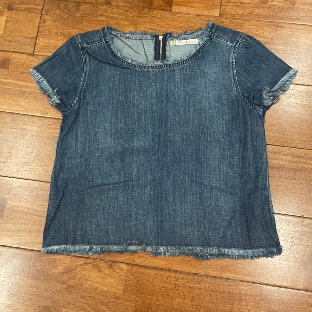 Denim Top with frayed edges​​​​​​​​